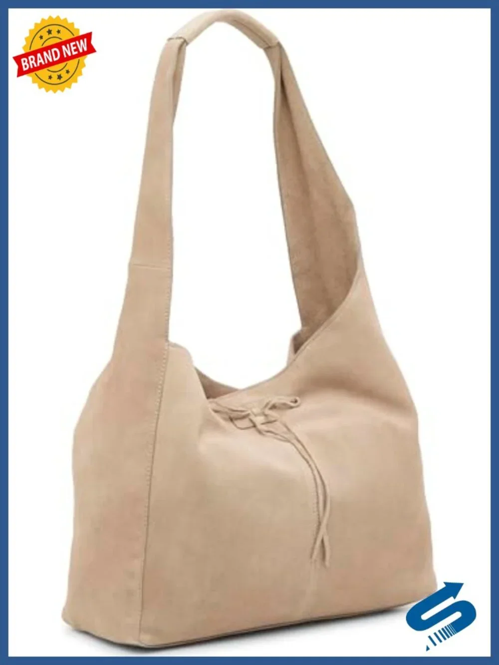 Medium Suede Hobo Bag with Magnet Closure